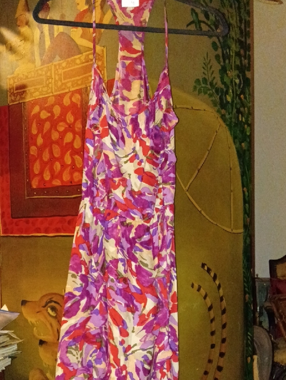 Parker Sleeveless Dress in Purple, Pink, Red & Cream